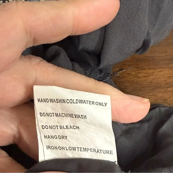 Luna Moon Gray Boho Embroidered Tunic Top L Long Sleeve Festival Fall Spring - Picture 10 of 11